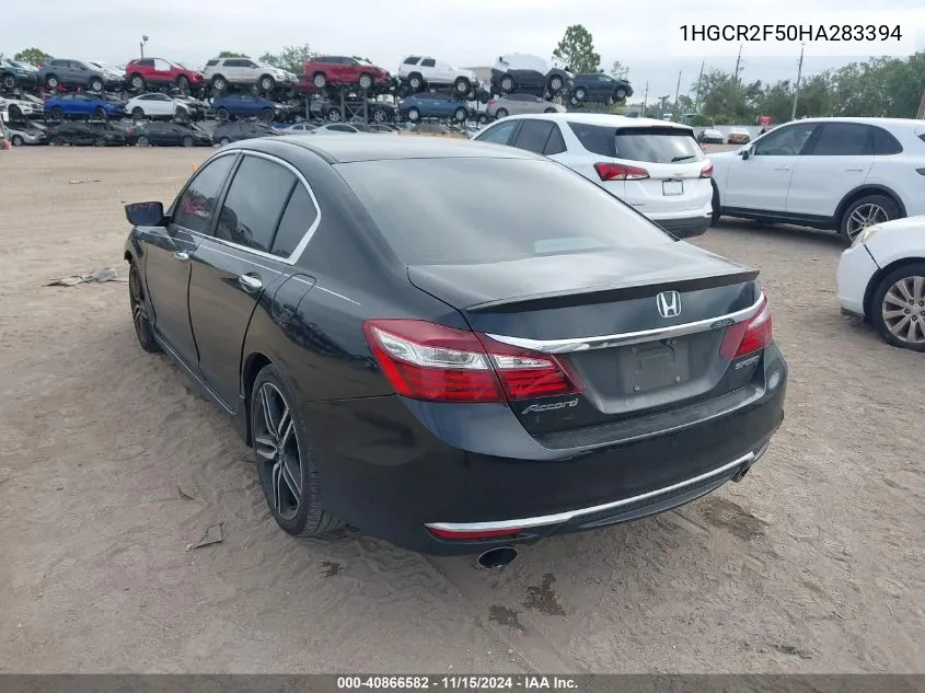 2017 Honda Accord Sport VIN: 1HGCR2F50HA283394 Lot: 40866582