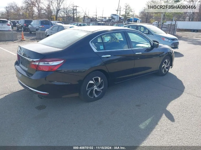 2017 Honda Accord Lx VIN: 1HGCR2F35HA080466 Lot: 40875102