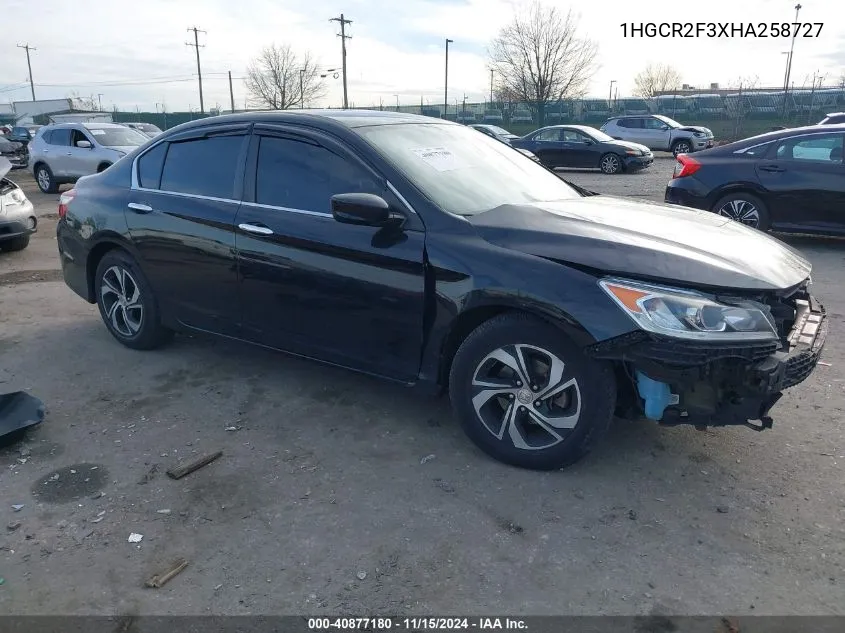 2017 Honda Accord Lx VIN: 1HGCR2F3XHA258727 Lot: 40877180