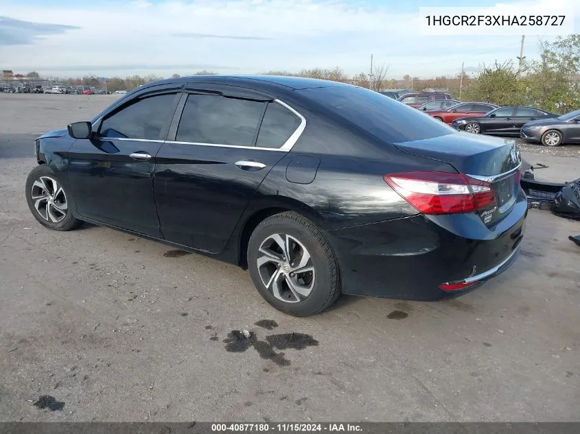 2017 Honda Accord Lx VIN: 1HGCR2F3XHA258727 Lot: 40877180