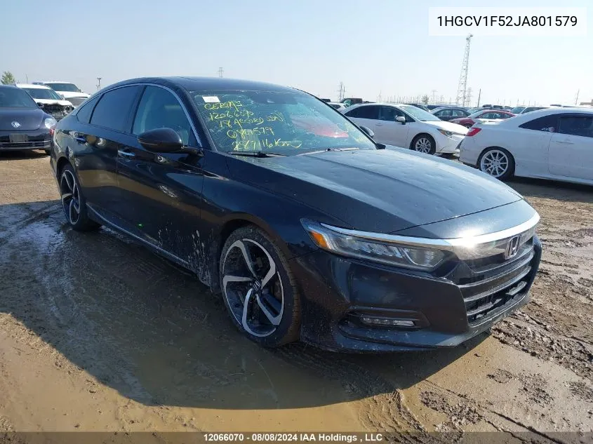 2018 Honda Accord Sedan VIN: 1HGCV1F52JA801579 Lot: 12066070