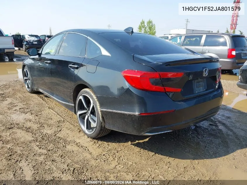 2018 Honda Accord Sedan VIN: 1HGCV1F52JA801579 Lot: 12066070