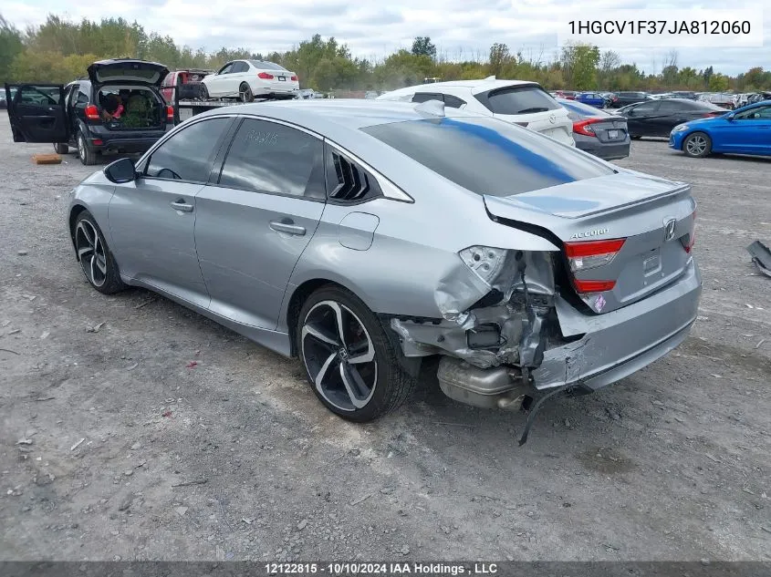 2018 Honda Accord Sedan VIN: 1HGCV1F37JA812060 Lot: 12122815