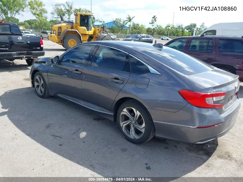 2018 Honda Accord Ex VIN: 1HGCV1F42JA108860 Lot: 39094876