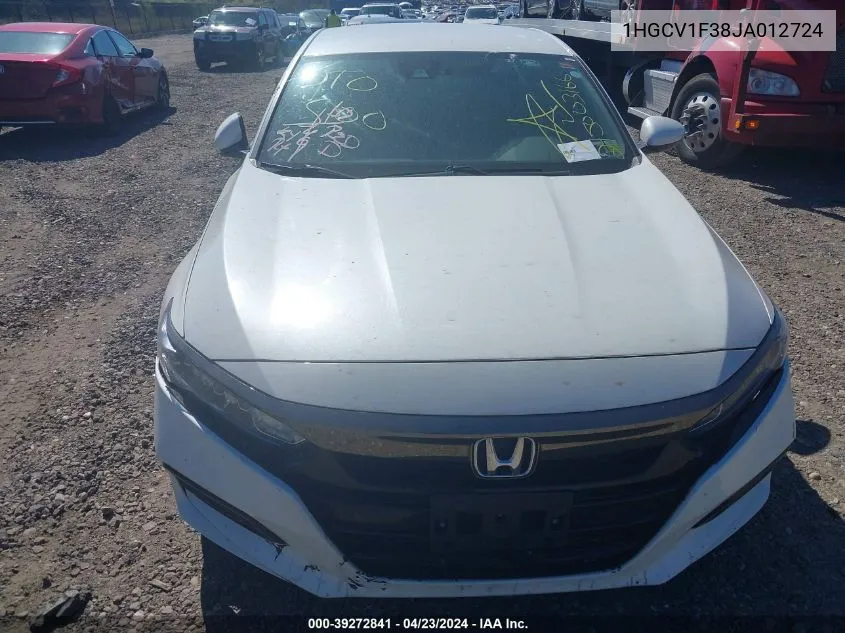 2018 Honda Accord Sport VIN: 1HGCV1F38JA012724 Lot: 39272841