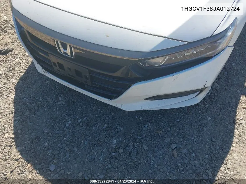 2018 Honda Accord Sport VIN: 1HGCV1F38JA012724 Lot: 39272841