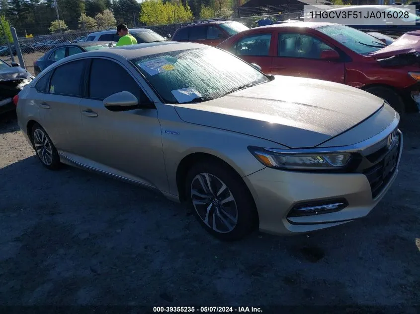 2018 Honda Accord Hybrid Ex-L VIN: 1HGCV3F51JA016028 Lot: 39355235