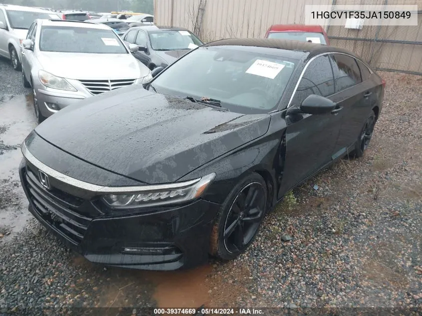 2018 Honda Accord Sport VIN: 1HGCV1F35JA150849 Lot: 39374669