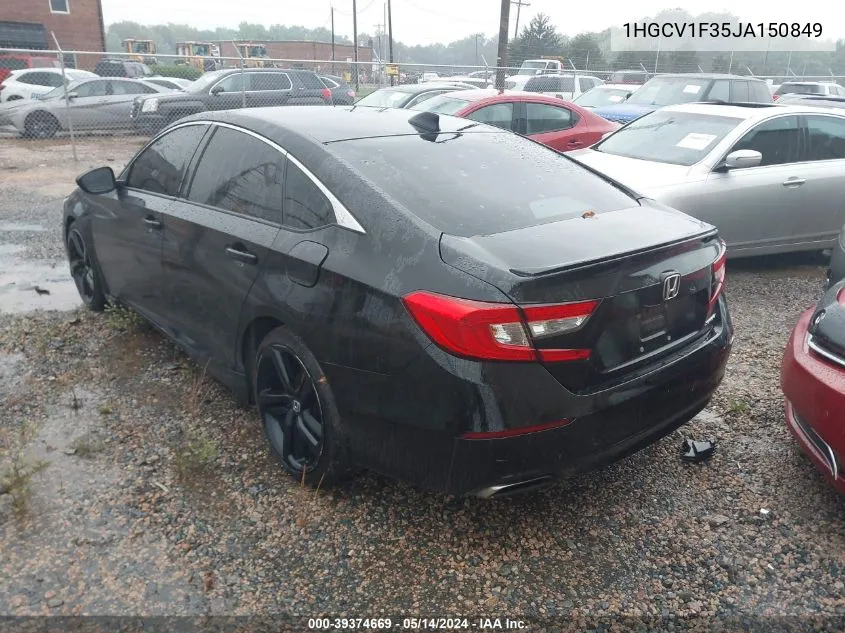 2018 Honda Accord Sport VIN: 1HGCV1F35JA150849 Lot: 39374669