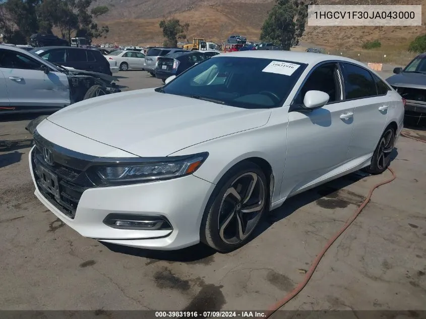 2018 Honda Accord Sport VIN: 1HGCV1F30JA043000 Lot: 39831916