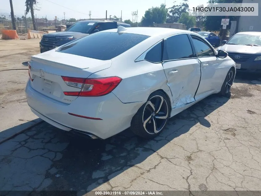 2018 Honda Accord Sport VIN: 1HGCV1F30JA043000 Lot: 39831916