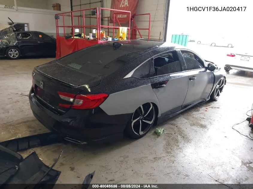 1HGCV1F36JA020417 2018 Honda Accord Sport