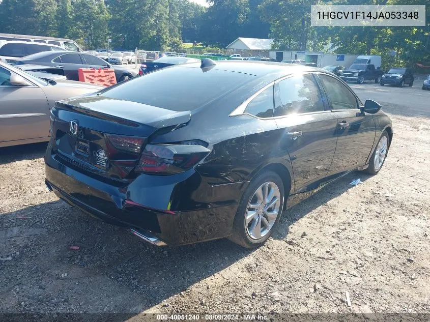 2018 Honda Accord Lx VIN: 1HGCV1F14JA053348 Lot: 40051240