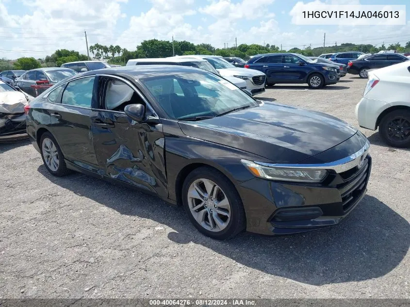 2018 Honda Accord Lx VIN: 1HGCV1F14JA046013 Lot: 40064276