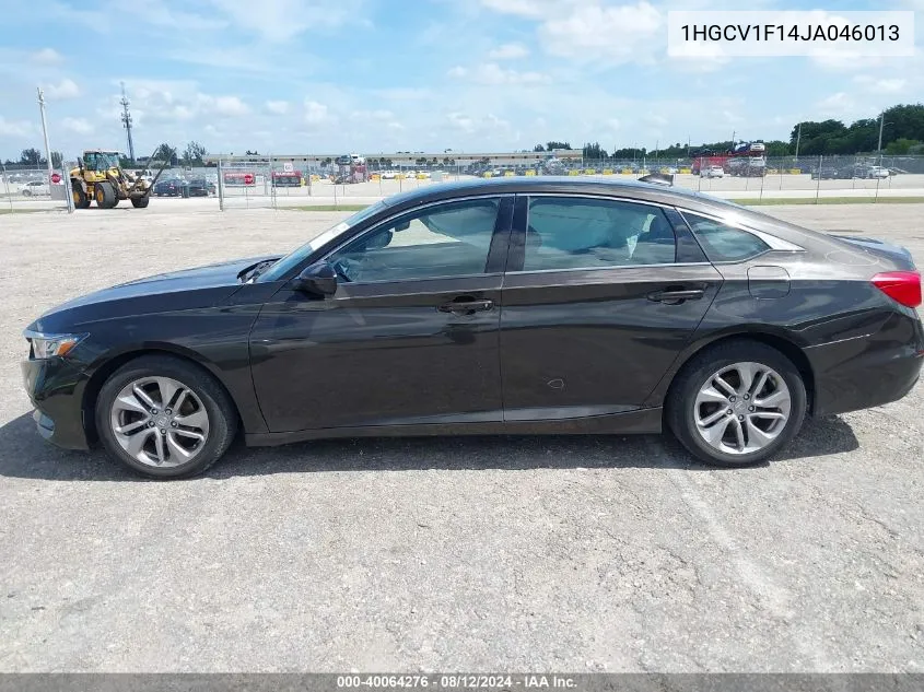 2018 Honda Accord Lx VIN: 1HGCV1F14JA046013 Lot: 40064276