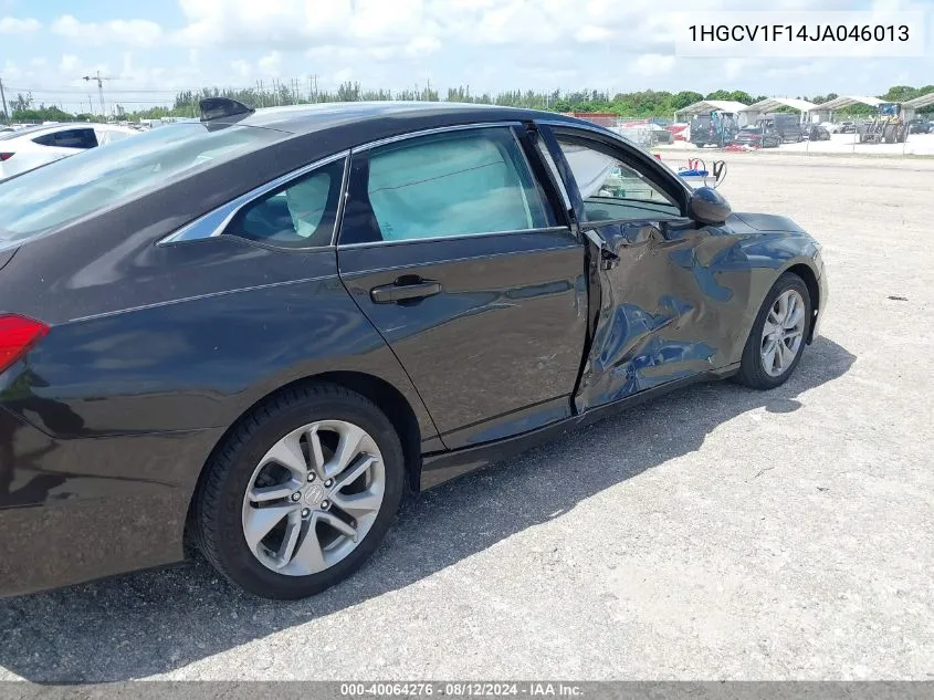 2018 Honda Accord Lx VIN: 1HGCV1F14JA046013 Lot: 40064276