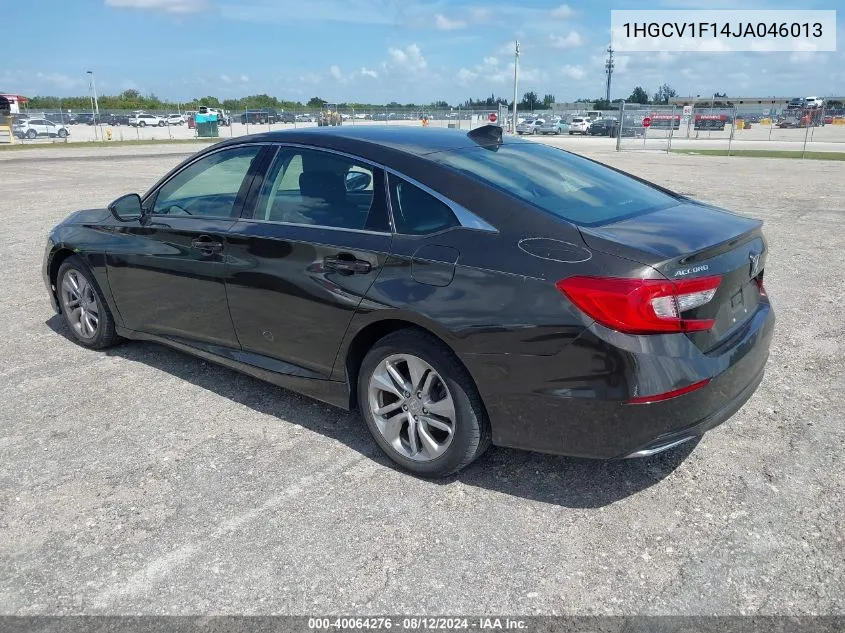 2018 Honda Accord Lx VIN: 1HGCV1F14JA046013 Lot: 40064276