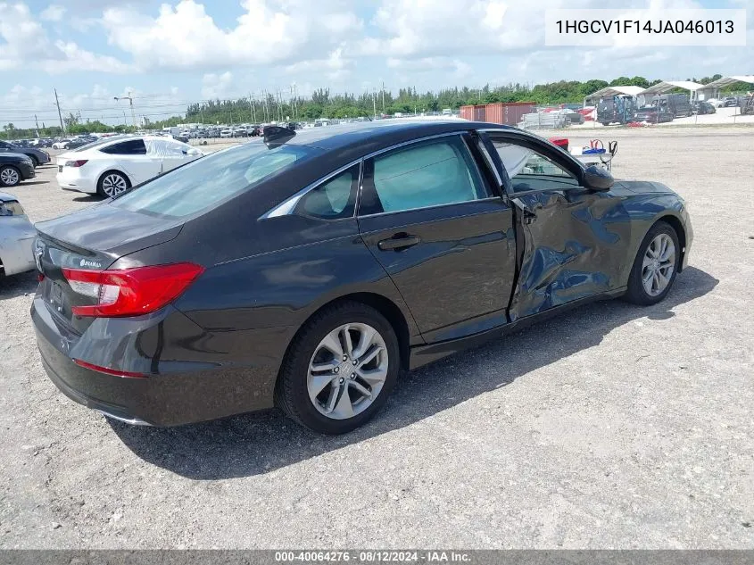 2018 Honda Accord Lx VIN: 1HGCV1F14JA046013 Lot: 40064276