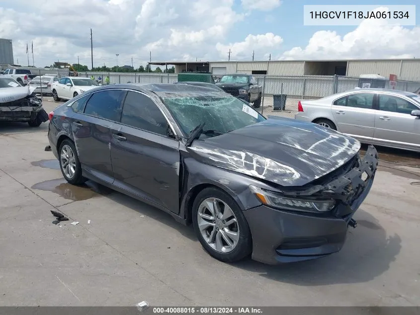 2018 Honda Accord Lx VIN: 1HGCV1F18JA061534 Lot: 40088015