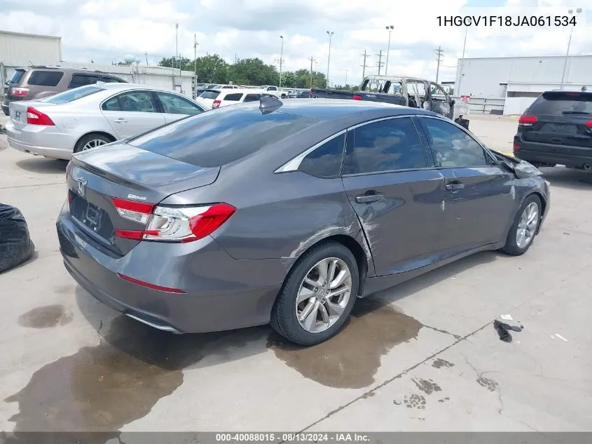 2018 Honda Accord Lx VIN: 1HGCV1F18JA061534 Lot: 40088015