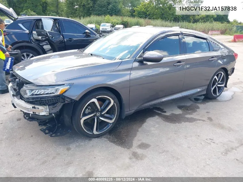 2018 Honda Accord Sport VIN: 1HGCV1F32JA157838 Lot: 40089225