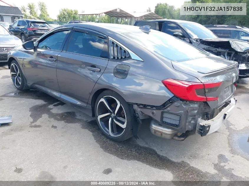 2018 Honda Accord Sport VIN: 1HGCV1F32JA157838 Lot: 40089225