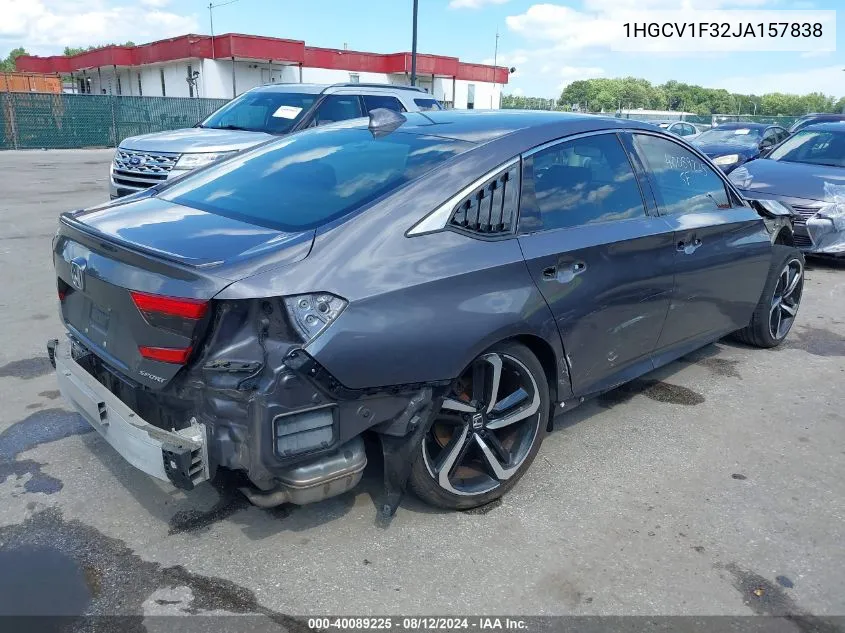 2018 Honda Accord Sport VIN: 1HGCV1F32JA157838 Lot: 40089225