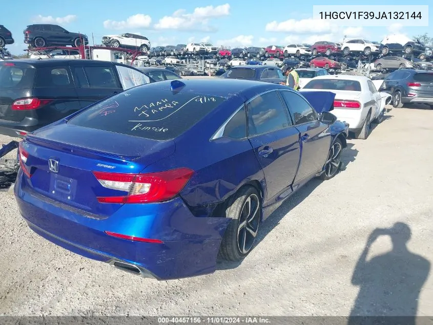 2018 Honda Accord Sport VIN: 1HGCV1F39JA132144 Lot: 40457156