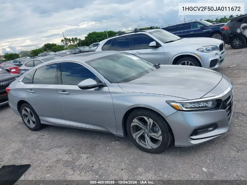 1HGCV2F50JA011672 2018 Honda Accord Ex-L 2.0T