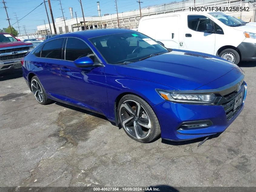 1HGCV1F34JA258542 2018 Honda Accord Sport