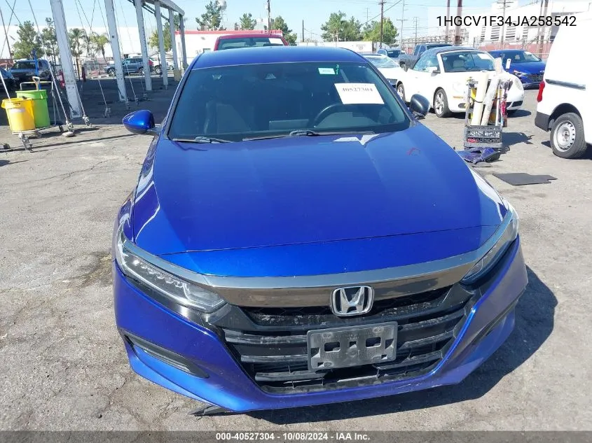 1HGCV1F34JA258542 2018 Honda Accord Sport