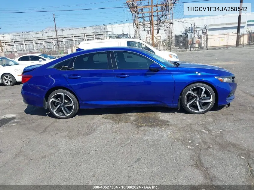 1HGCV1F34JA258542 2018 Honda Accord Sport