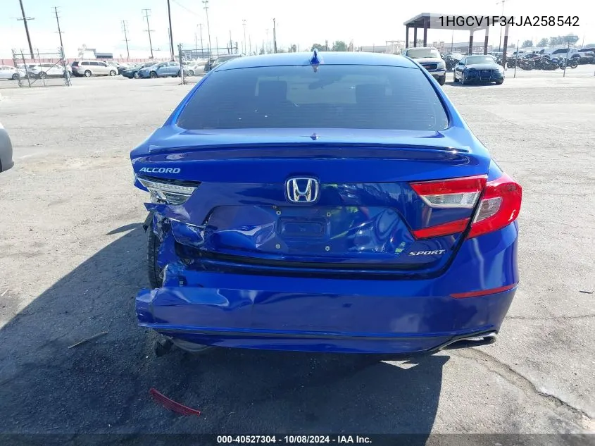 1HGCV1F34JA258542 2018 Honda Accord Sport