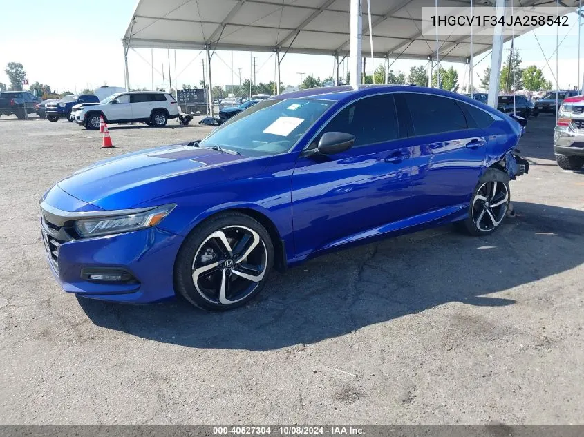 1HGCV1F34JA258542 2018 Honda Accord Sport