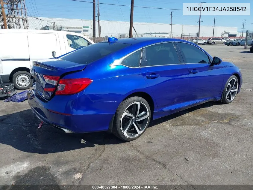 1HGCV1F34JA258542 2018 Honda Accord Sport