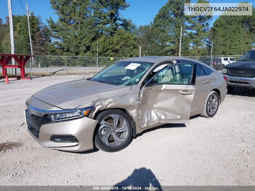 2018 Honda Accord Ex-L 2.0T VIN: 1HGCV2F64JA022974 Lot: 40596915