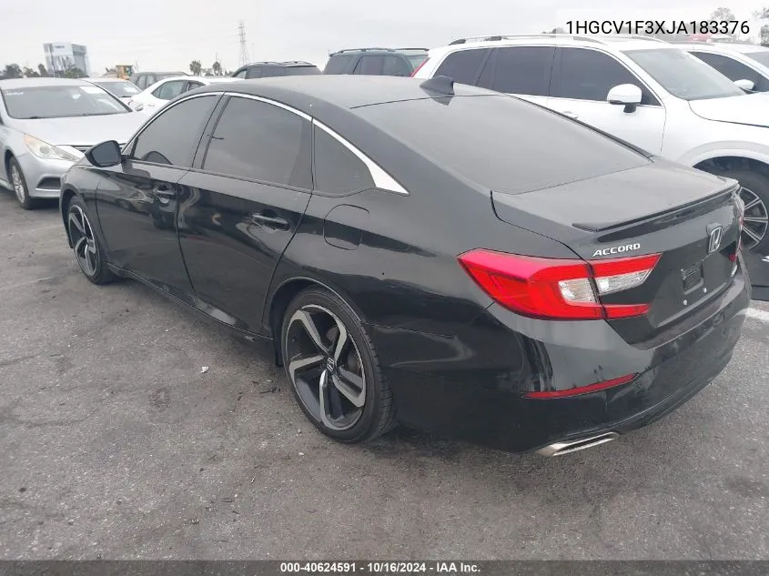 2018 Honda Accord Sport VIN: 1HGCV1F3XJA183376 Lot: 40624591