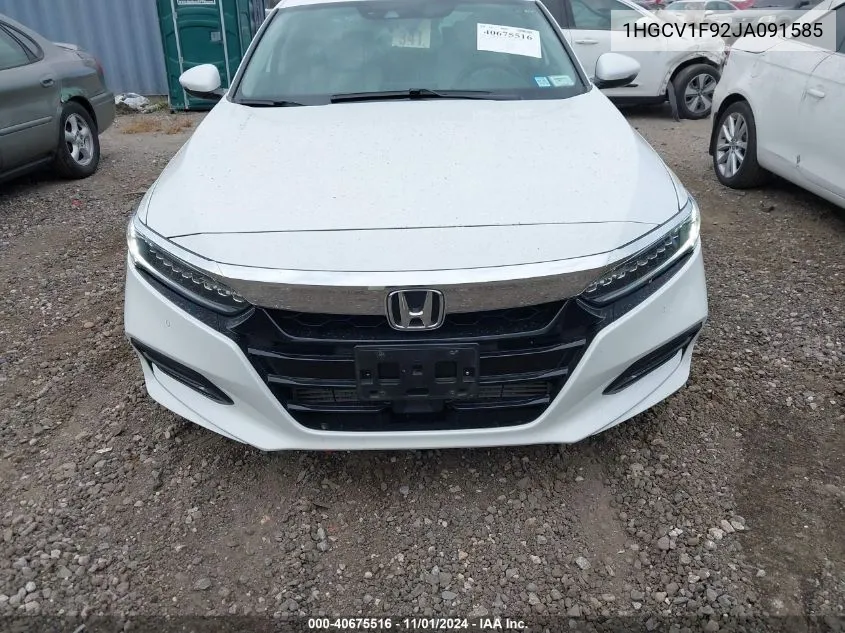 2018 Honda Accord Touring VIN: 1HGCV1F92JA091585 Lot: 40675516