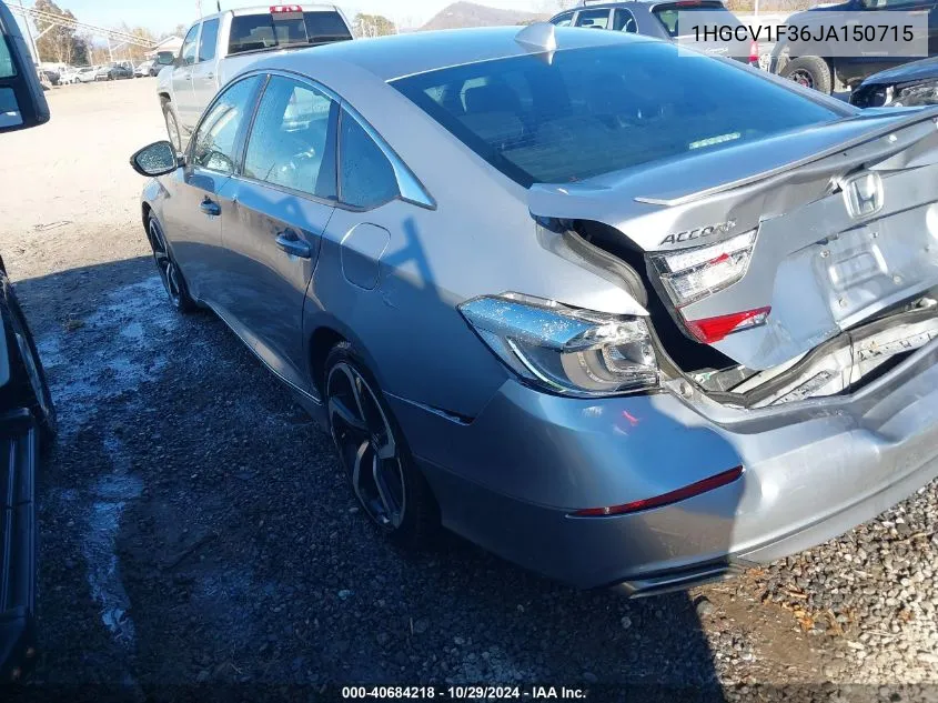 2018 Honda Accord Sport VIN: 1HGCV1F36JA150715 Lot: 40684218