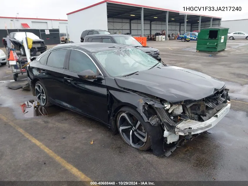 2018 Honda Accord Sport VIN: 1HGCV1F33JA217240 Lot: 40688448