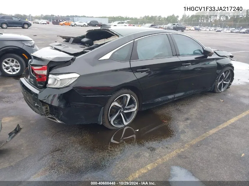 2018 Honda Accord Sport VIN: 1HGCV1F33JA217240 Lot: 40688448