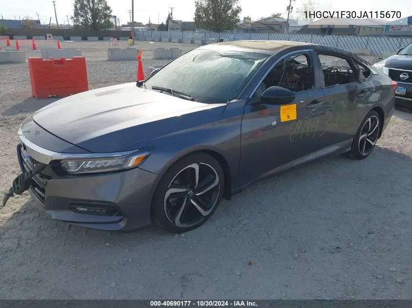 2018 Honda Accord Sport VIN: 1HGCV1F30JA115670 Lot: 40690177