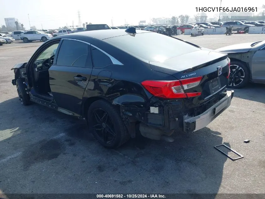 2018 Honda Accord Ex-L VIN: 1HGCV1F66JA016961 Lot: 40691582