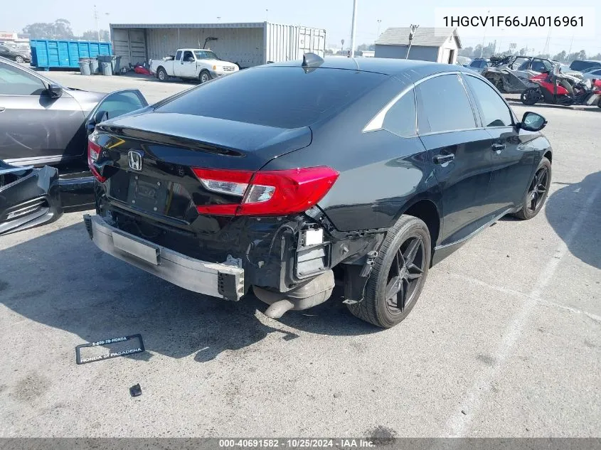 2018 Honda Accord Ex-L VIN: 1HGCV1F66JA016961 Lot: 40691582