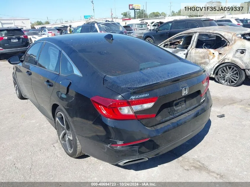 2018 Honda Accord Sport VIN: 1HGCV1F35JA059337 Lot: 40694723