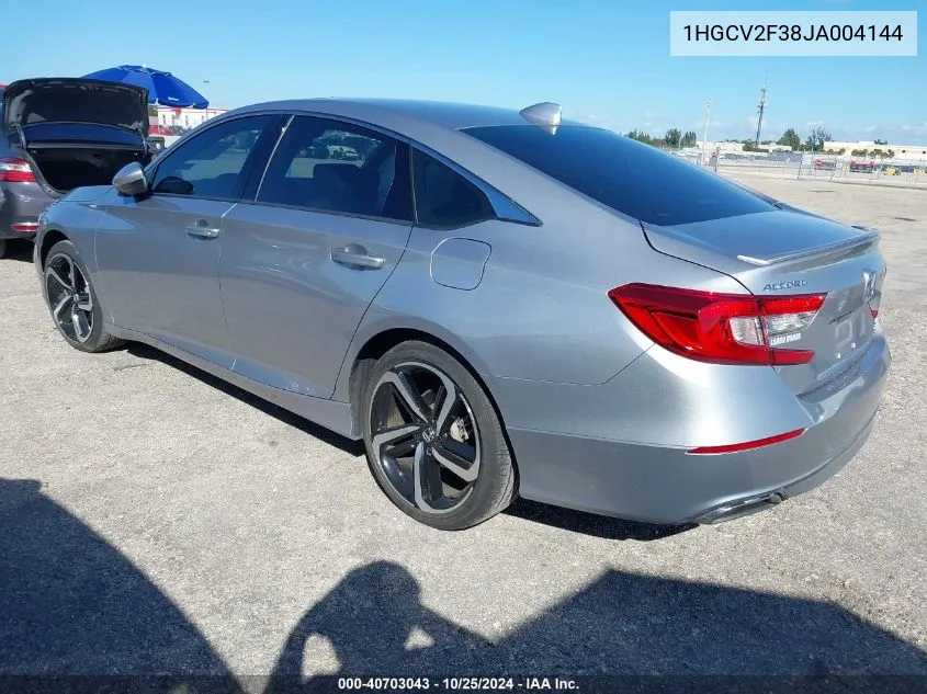 1HGCV2F38JA004144 2018 Honda Accord Sport 2.0T