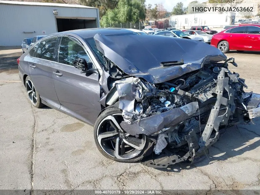 2018 Honda Accord Sport VIN: 1HGCV1F36JA263662 Lot: 40703179