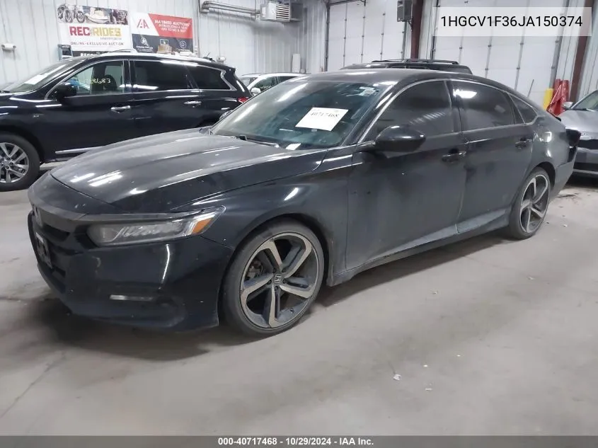 2018 Honda Accord Sport VIN: 1HGCV1F36JA150374 Lot: 40717468