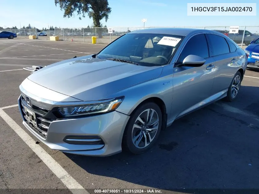 2018 Honda Accord Hybrid VIN: 1HGCV3F15JA002470 Lot: 40718051