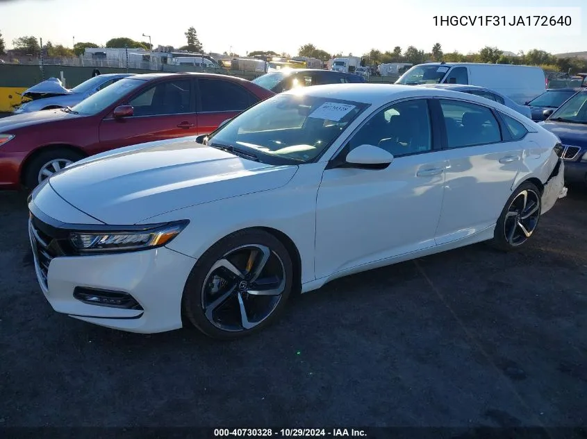 2018 Honda Accord Sport VIN: 1HGCV1F31JA172640 Lot: 40730328